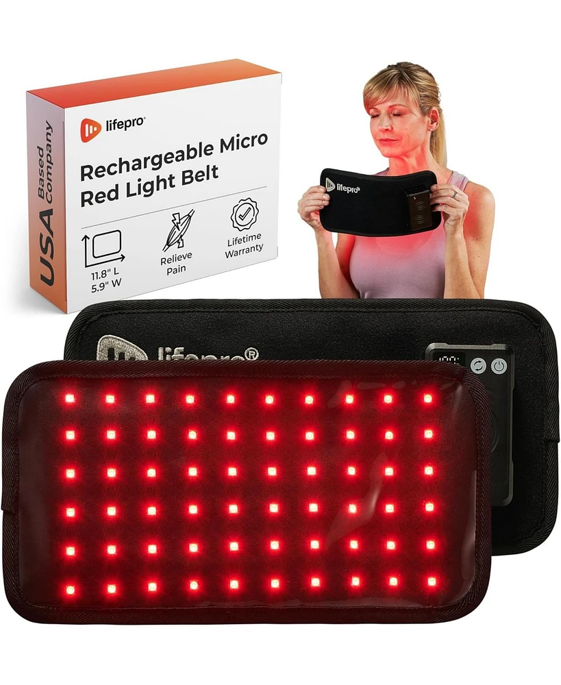 LifePro Micro Red Light Therapy Belt with Vibration Nir & Red Light Therapy for Pain Relief, Recovery, and Performance Enhancement