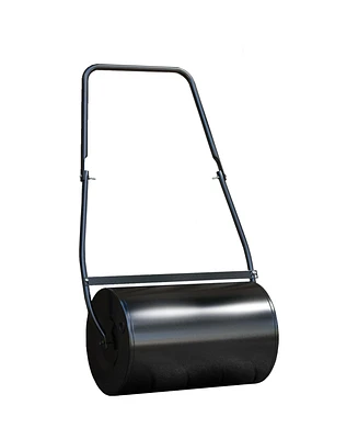 Outsunny Durhand 38L Heavy Duty Push/Tow Poly Lawn Roller, U-handle Garden Roller