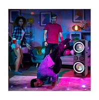 Pyle 10" Portable Bluetooth Pa Karaoke Speaker System with Led Lights, Usb/Sd/Remote Control & Rechargeable Battery