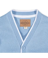 Hope & Henry Boys' Organic Long Sleeve Tipped Cardigan Sweater, Kids