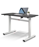 Sunny Health & Fitness Multi-Purpose Air-Drive Adjustable Standing Desk, Pneumatic Air Lifting, Electricity-Free, Scratch-Resistant Surface with up to