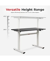 Sunny Health & Fitness Multi-Purpose Air-Drive Adjustable Standing Desk, Pneumatic Air Lifting, Electricity-Free, Scratch-Resistant Surface with up to