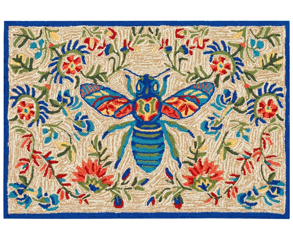 Liora Manne' Frontporch Flora Bee 2'6"x4' Area Rug