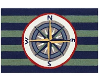 Liora Manne' Frontporch Striped Compass 1'8"x2'6" Area Rug