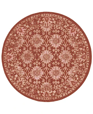 Liora Manne' Carmel Vintage Floral 7'10"x7'10" Round Area Rug