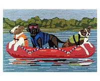 Liora Manne' Frontporch Rafting Dogs 1'8"x2'6" Area Rug