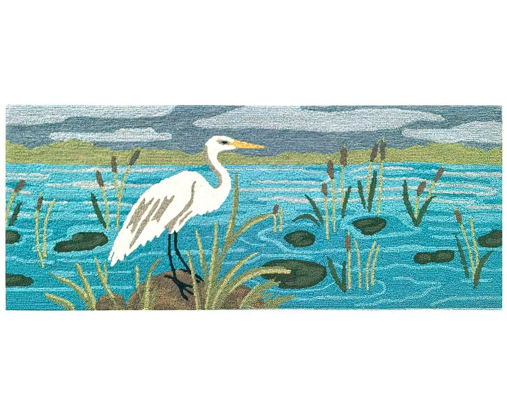 Liora Manne' Frontporch Egret 2'x5' Runner Area Rug