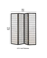 Slickblue 4-Panel Foldable Room Divider with Grid Design for Modern and Practical Space Separation