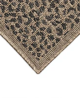 Liora Manne' Monaco Leopard Border 5'3"x7'3" Area Rug