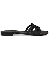 Guess Women's Elyho Jellie Logo Emblem Cut-Out Slide Flat Sandals