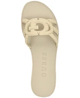 Guess Women's Elyho Logo Cutout Flat Jelly Sandals