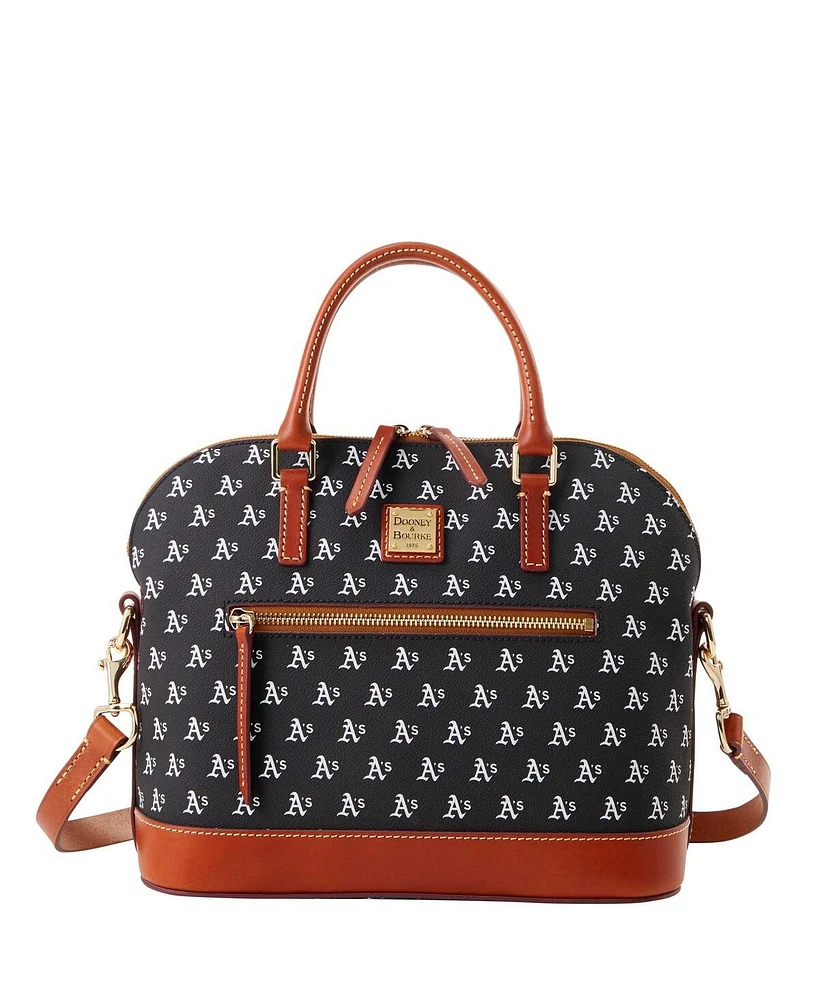 Dooney & Bourke Athletics Signature Domed Zip Satchel Purse