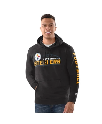 Starter Men's Heather Gray Pittsburgh Steelers Vintage Pullover Hoodie