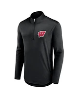 Men's Fanatics Wisconsin Badgers Tough Minded Quarter-Zip Top