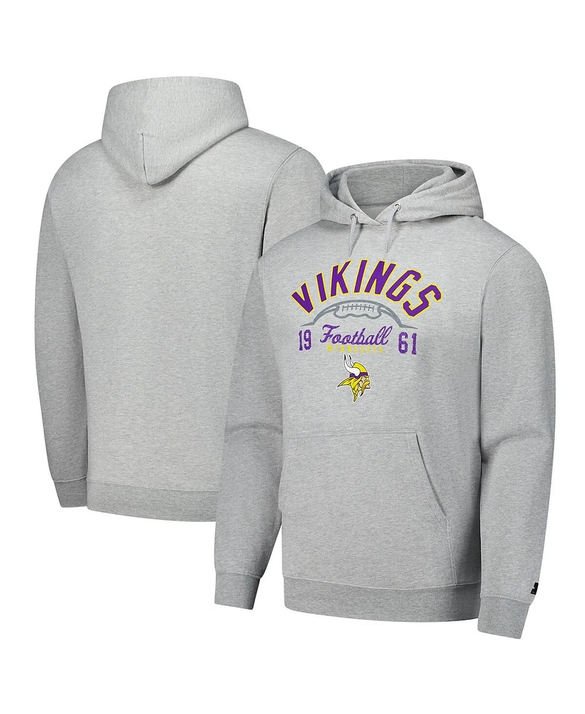 Starter Men's Heather Gray Minnesota Vikings Pullover Hoodie