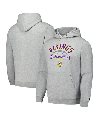 Starter Men's Heather Gray Minnesota Vikings Pullover Hoodie