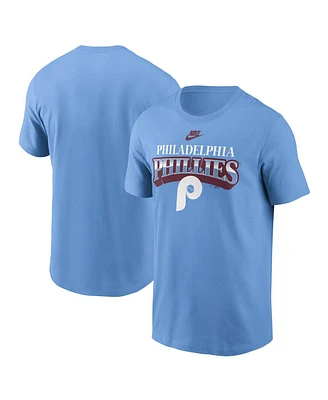 Nike Men's Light Blue Philadelphia Phillies Cooperstown Collection Wordmark T-Shirt