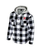 Colosseum Men's Black/White Utah Utes Buffalo Plaid Full-Zip Hoodie Jacket