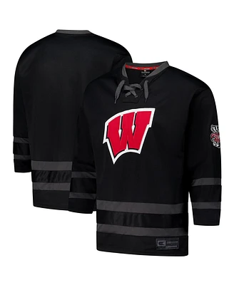 Colosseum Men's Black Wisconsin Badgers On The Ice Hockey Jersey