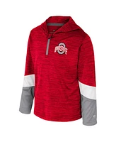 Colosseum Toddler Scarlet Ohio State Buckeyes Rylos Quarter-Zip Windshirt