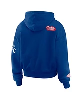 Wear by Erin Andrews Women's Royal Chicago Cubs Patch Quarter-Zip Hoodie