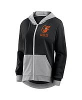 Fanatics Women's Black Baltimore Orioles Hit It French Terry Full-Zip Hoodie