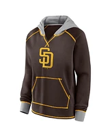 Fanatics Women's Brown San Diego Padres Boom Fleece Pullover V-Neck Hoodie