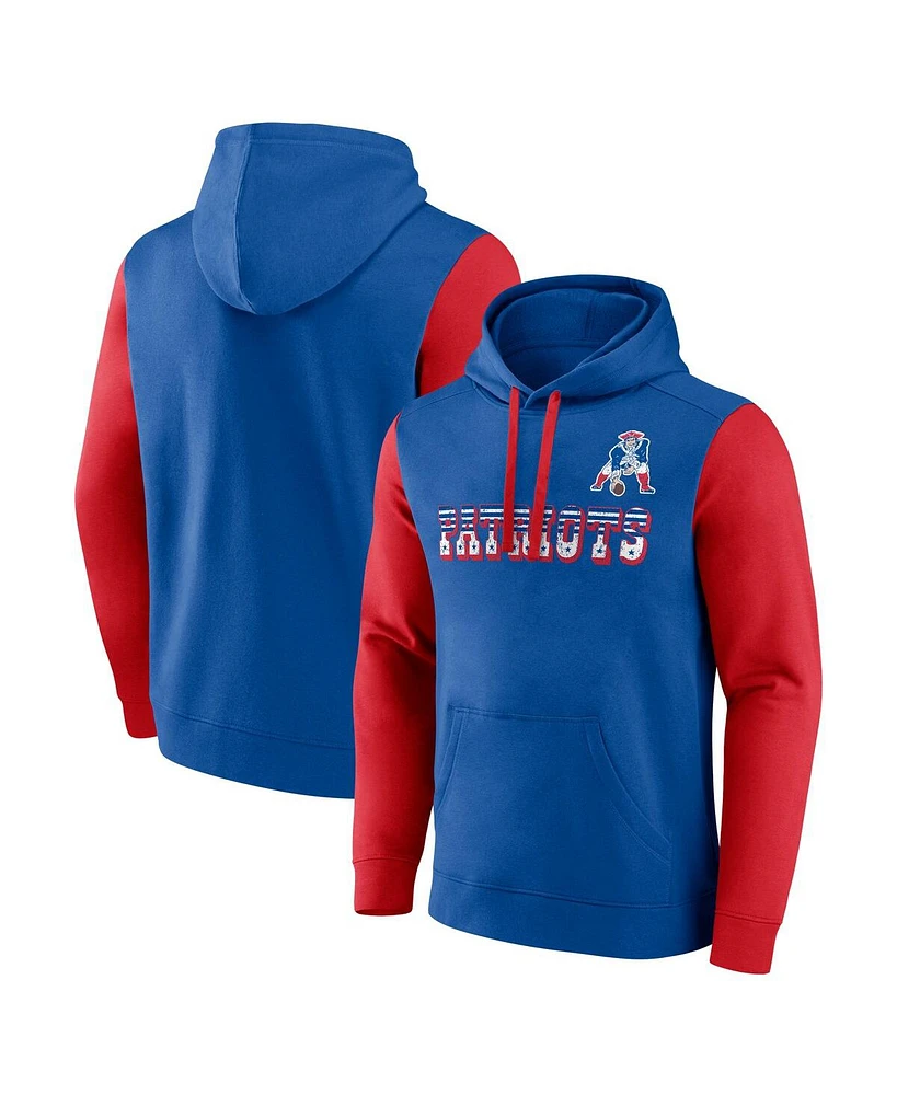 Fanatics Men's Navy/Royal New England Patriots Fleece Pullover Hoodie