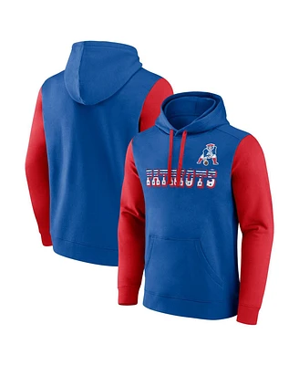 Fanatics Men's Navy/Royal New England Patriots Fleece Pullover Hoodie