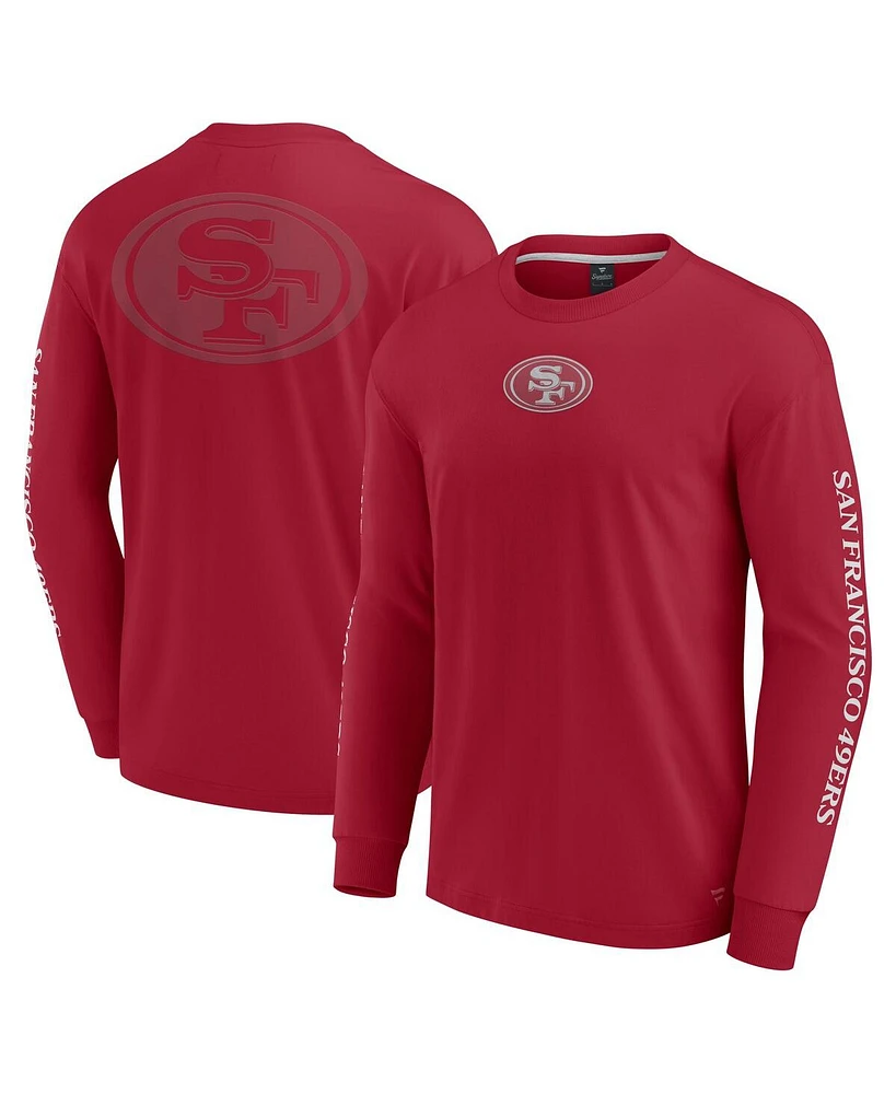 Fanatics Men's and Women's Scarlet San Francisco 49ers Elements Strive Long Sleeve T-Shirt