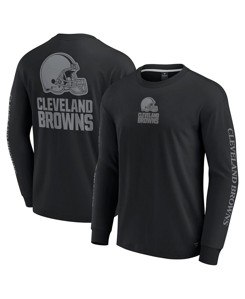 Fanatics Men's and Women's Black Cleveland Browns Elements Strive Long Sleeve T-Shirt