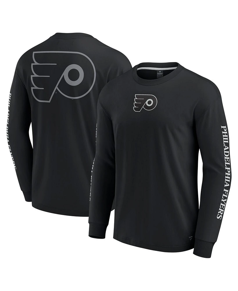 Fanatics Men's Black Philadelphia Flyers Elements Strive Long Sleeve T-Shirt