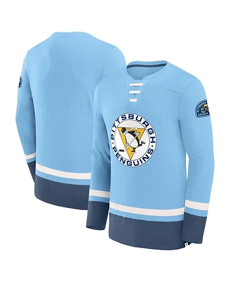 Fanatics Men's Light Blue Pittsburgh Penguins Vintage High Point Long Sleeve T-Shirt