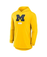 Jordan Men's Maize Michigan Wolverines Lightweight Performance Long Sleeve Hoodie T-Shirt