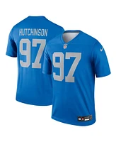 Nike Men's Aidan Hutchinson Blue Detroit Lions Alternate Legend Player Performance Top