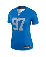 Nike Women's Aidan Hutchinson Blue Detroit Lions Alternate Legend Player Performance Top