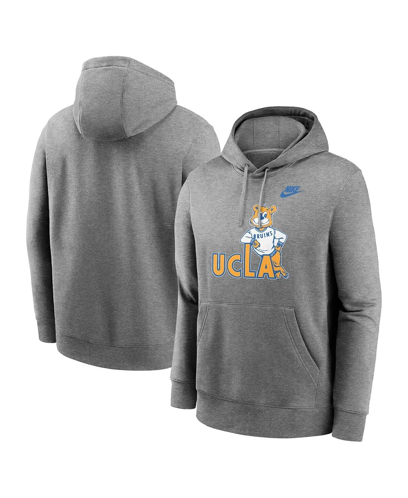 Nike Men's Heather Gray Ucla Bruins Legacy Logo Club Fleece Pullover Hoodie