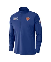 Nike Men's Blue New York Knicks 2024/25 City Edition Authentic Coaches Performance Half-Zip Top