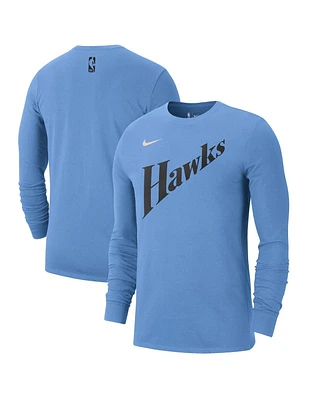 Nike Men's Light Blue Atlanta Hawks 2024/25 City Edition Essential Logo Long Sleeve T-Shirt