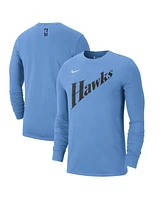 Nike Men's Light Blue Atlanta Hawks 2024/25 City Edition Essential Logo Long Sleeve T-Shirt