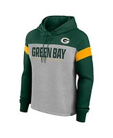 Fanatics Women's Heather Gray/Green Green Bay Packers Bold Play Call Pullover Hoodie