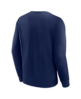 Fanatics Men's Navy Atlanta Braves Focus Fleece Pullover Sweatshirt