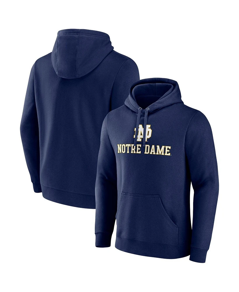 Fanatics Men's Navy Notre Dame Fighting Irish Team Lockup Pullover Hoodie