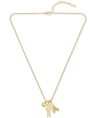 Lacoste Gold-Tone Umpire Green Crocodile Pendant Necklace, 23-2/3" + x" extender