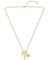 Lacoste Gold-Tone Umpire Green Crocodile Pendant Necklace, 23-2/3" + x" extender