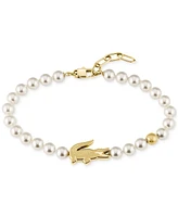 Lacoste Gold-Tone Matchpoint Glass Pearl Strand Bracelet