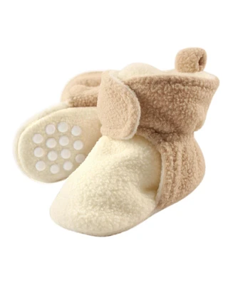 Luvable Friends Baby Boys Cozy Fleece Booties, Light Blue, 0-6 Months