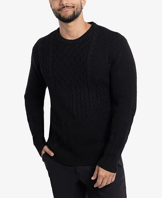 X-Ray Men's Crewneck Mixed Texture Sweater