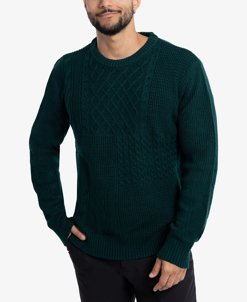 X-Ray Men's Crewneck Mixed Texture Sweater