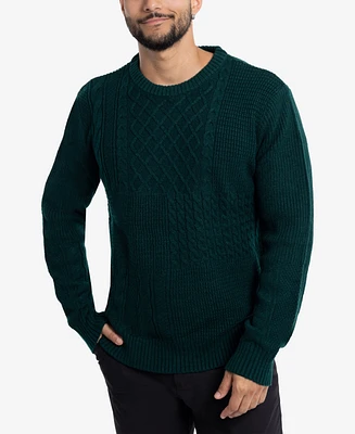 X-Ray Men's Crewneck Mixed Texture Sweater
